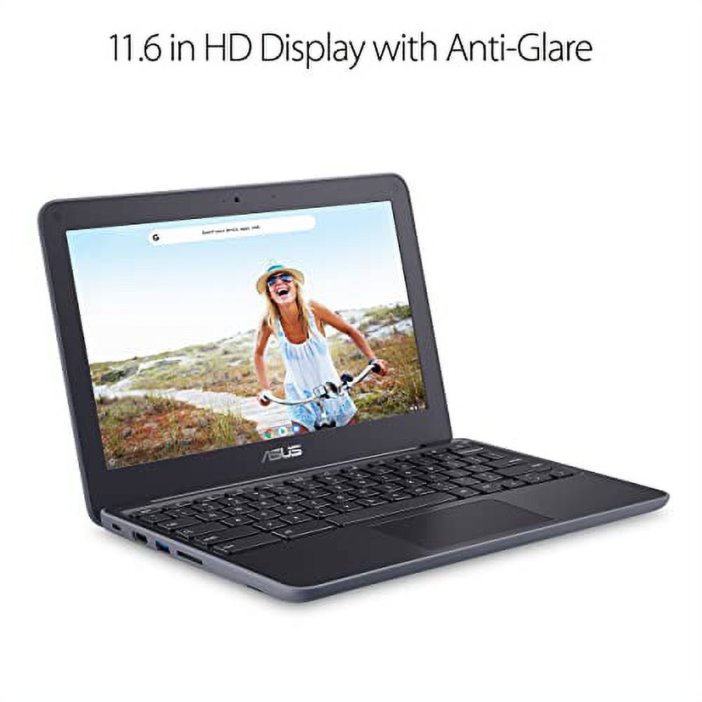 ASUS Chromebook C203XA Rugged & Spill Resistant Laptop, 11.6" HD, 180 Degree, MediaTek Quad-Core Processor, 4GB RAM, 32GB eMMC