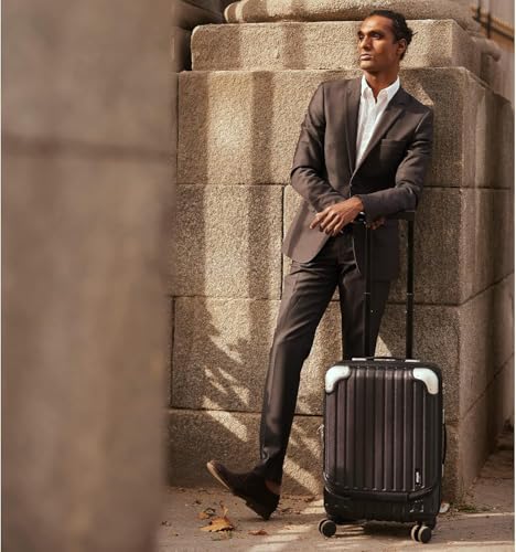 LEVEL8 Grace Carry on Luggage Airline Approved, 20 Inch Expandable Hardside Suitcases with wheels, Abs+Pc Harshell Spinner Luggages with Tsa Lock, Red