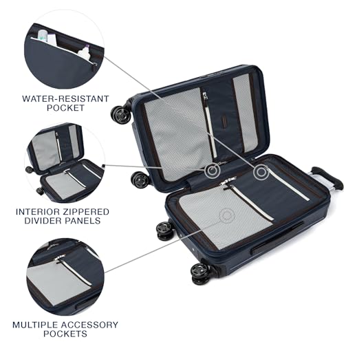Travelpro Platinum Elite Hardside Expandable Carry on Luggage, 8 Wheel Spinner, TSA Lock, Hard Shell Polycarbonate Suitcase, Metallic Sand