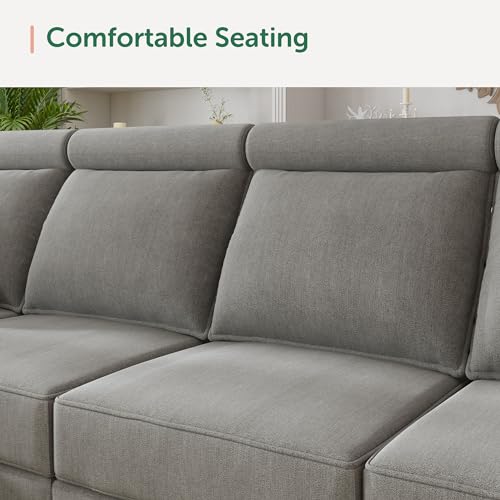HONBAY Modular Sofa Sectional Sleeper Couch with Ottomans Reversible Sleeper Sectional Sofa Modular Couch with Storage, Aqua Blue