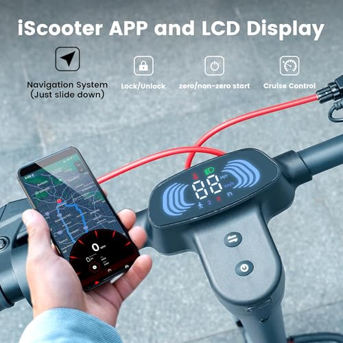 iScooter Electric Scooter Adults, 50/37 Miles Long Range,25/28 MPH Max Speed,750/800W Motor E Scooter Foldable with 10" Pneumatic Tires, Turn Signals