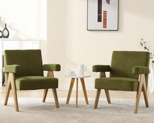Mid Century Modern Boucle Sherpa Accent Chairs set of 2, Comfy Upholstered Reading Chairs, 22.5" Wide Arm Chairs for Living Room Bedroom