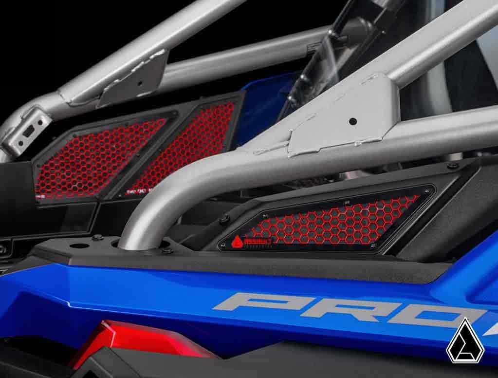 SuperATV Assault Industries Intake Cover for Polaris RZR PRO XP/Turbo R/Pro R | Red | Protects Frog Skin on Air Intake | Aluminum Construction