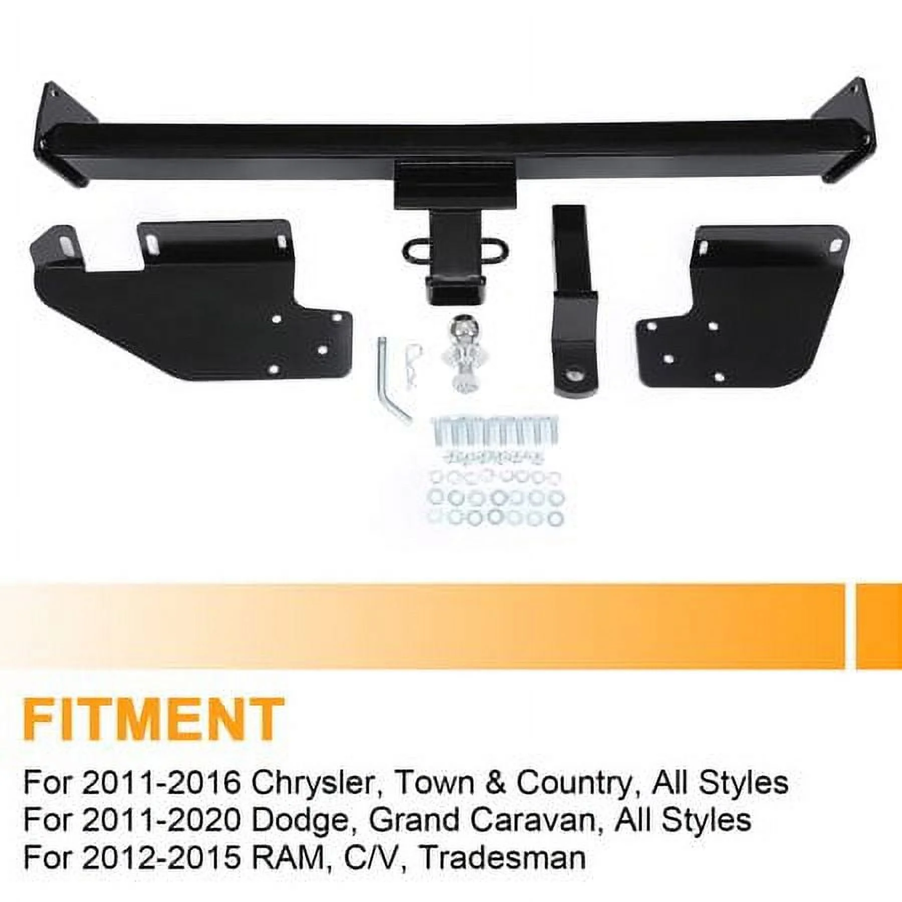Kojem Trailer Hitch Fit for 2008-2020 Dodge Grand Caravan Class 3 Trailer Tow Hitch Receiver 2" Fit for Chrysler Town & Country RAM C/V Tradesman