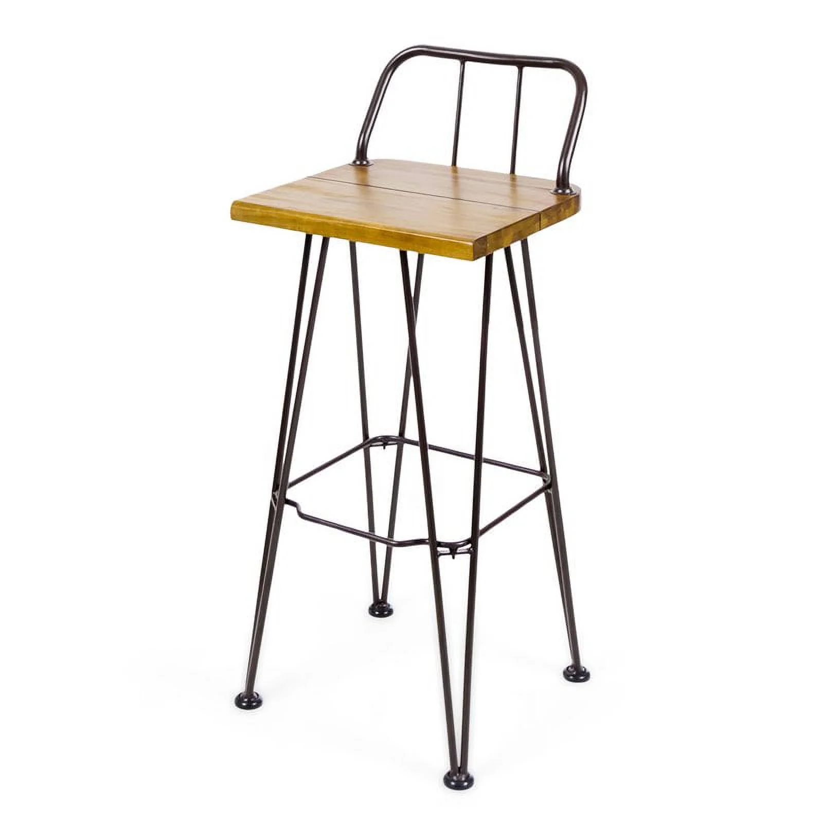 Noble House Denali Outdoor Teaked Acacia Wood Bar Set with Metal Iron Frame