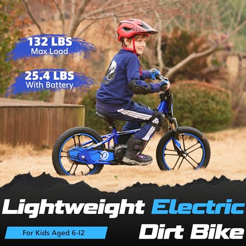 OLALA Electric Dirt Bike for Kids Aged 3-6, 170W Racing Grade Electric Motorcycle, New Aluminum Frame with 2 Power Modes, 24V Detachable Battery