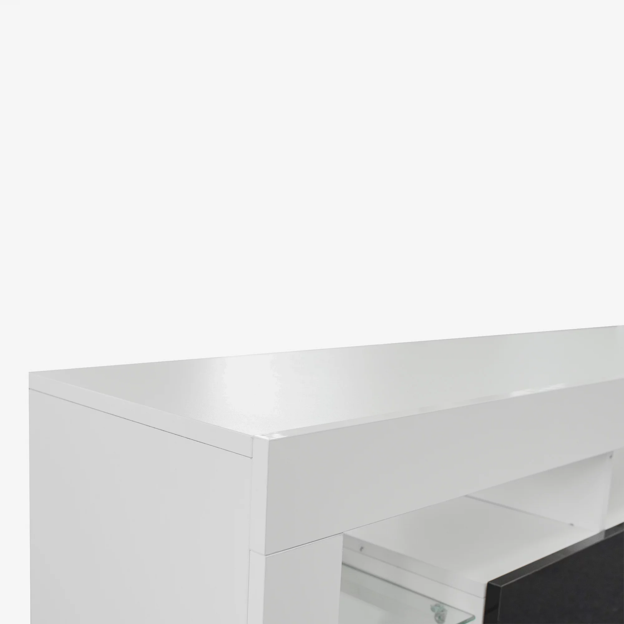 FURNITURE & TV Stand 160 LED Wall Mounted Floating 63" TV Stand (White/Black)