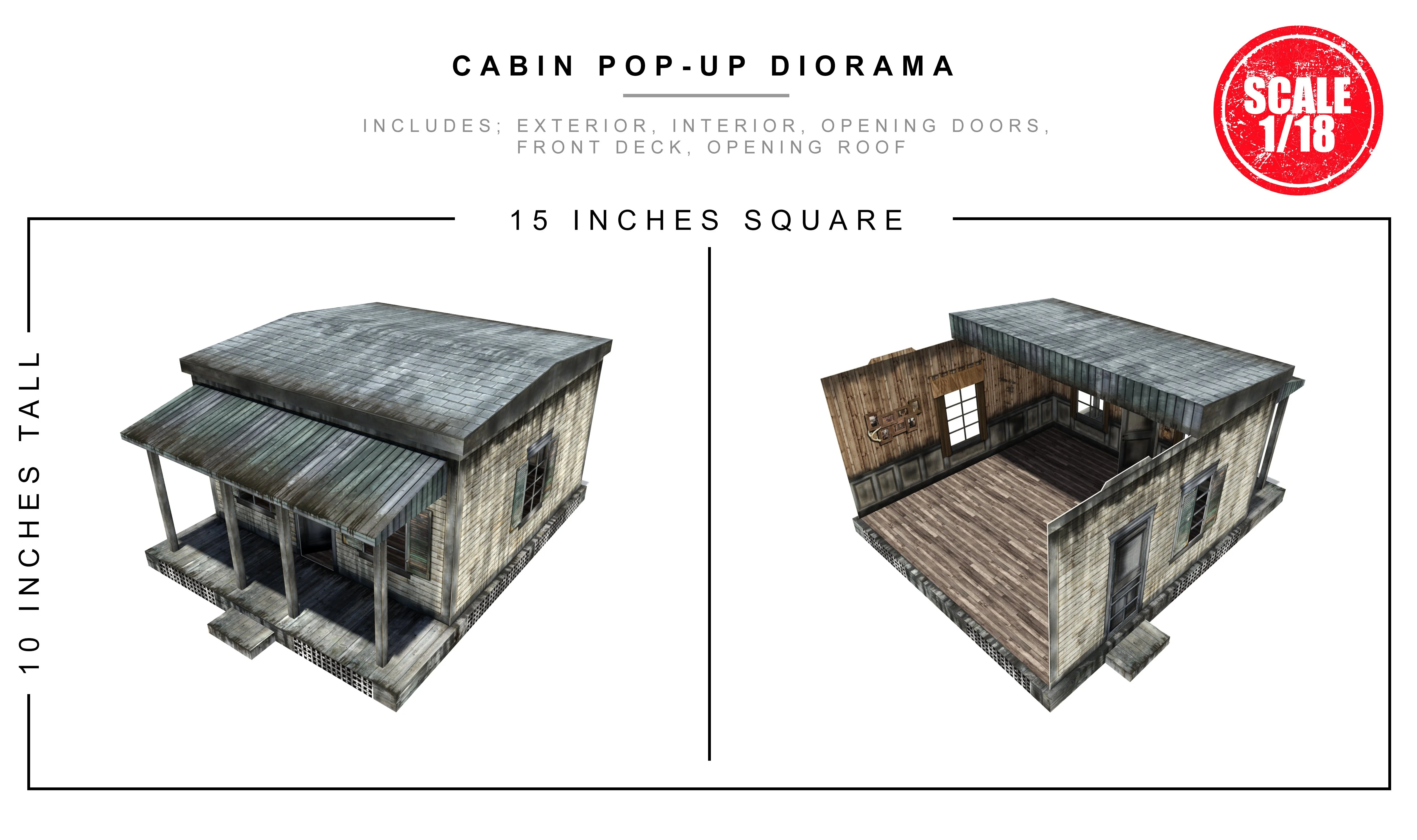 Cabin Pop-Up Diorama (1/18)