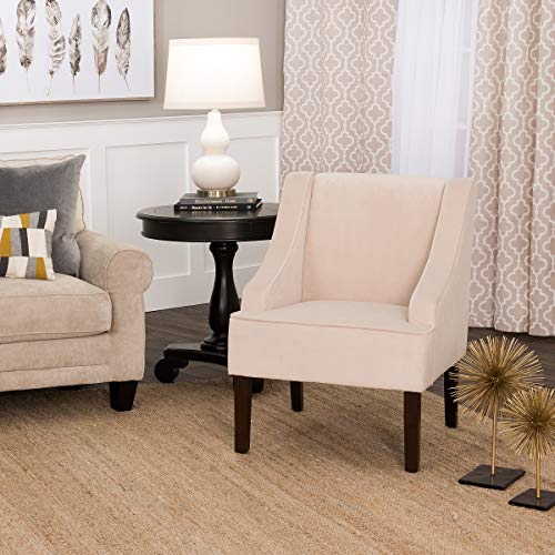 HomePop Velvet Swoop Arm Accent Chair, Suri Blue
