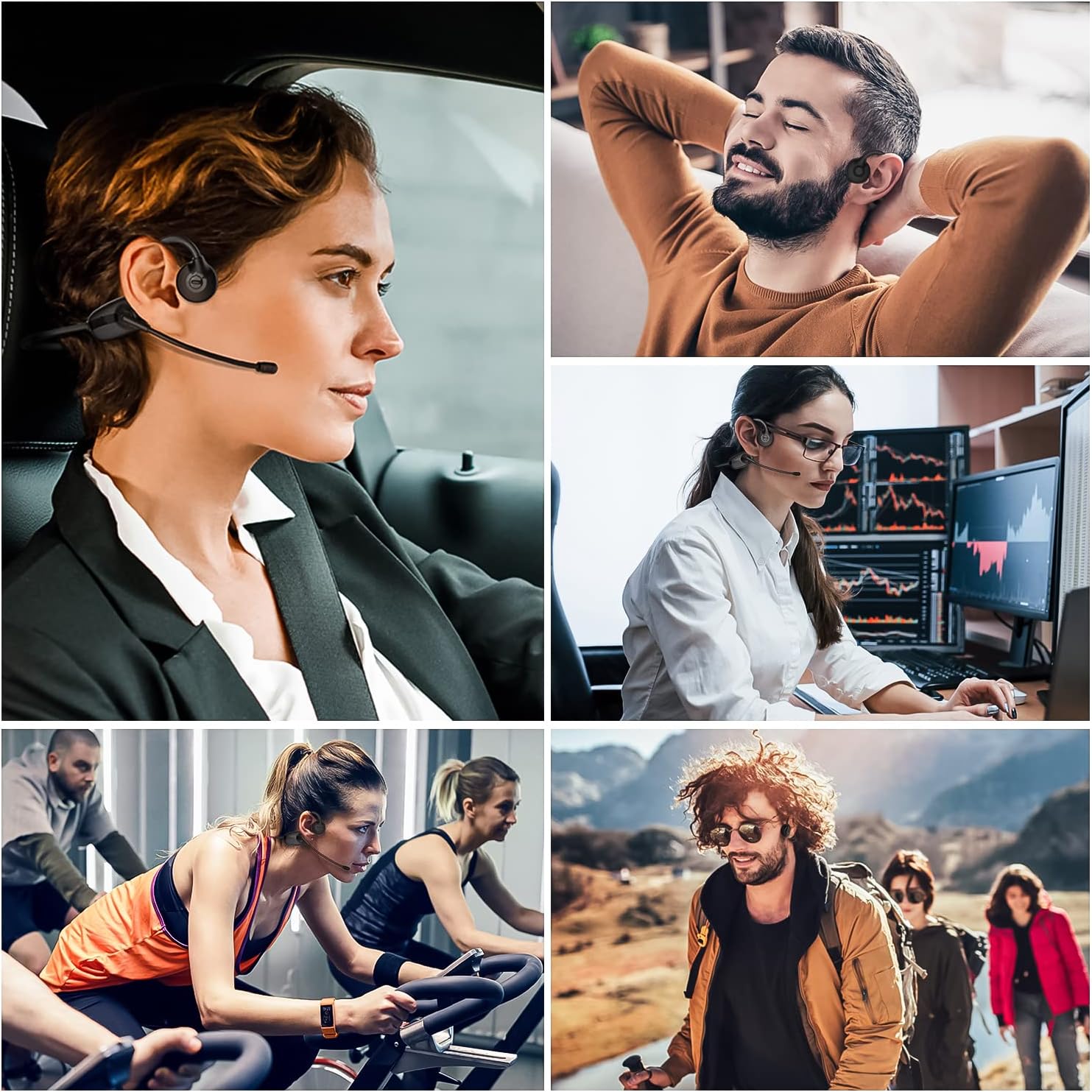 Bone Conduction Headphones with Mic, Bluetooth 5.3 Wireless Headset with Noise Canceling Microphone Boom