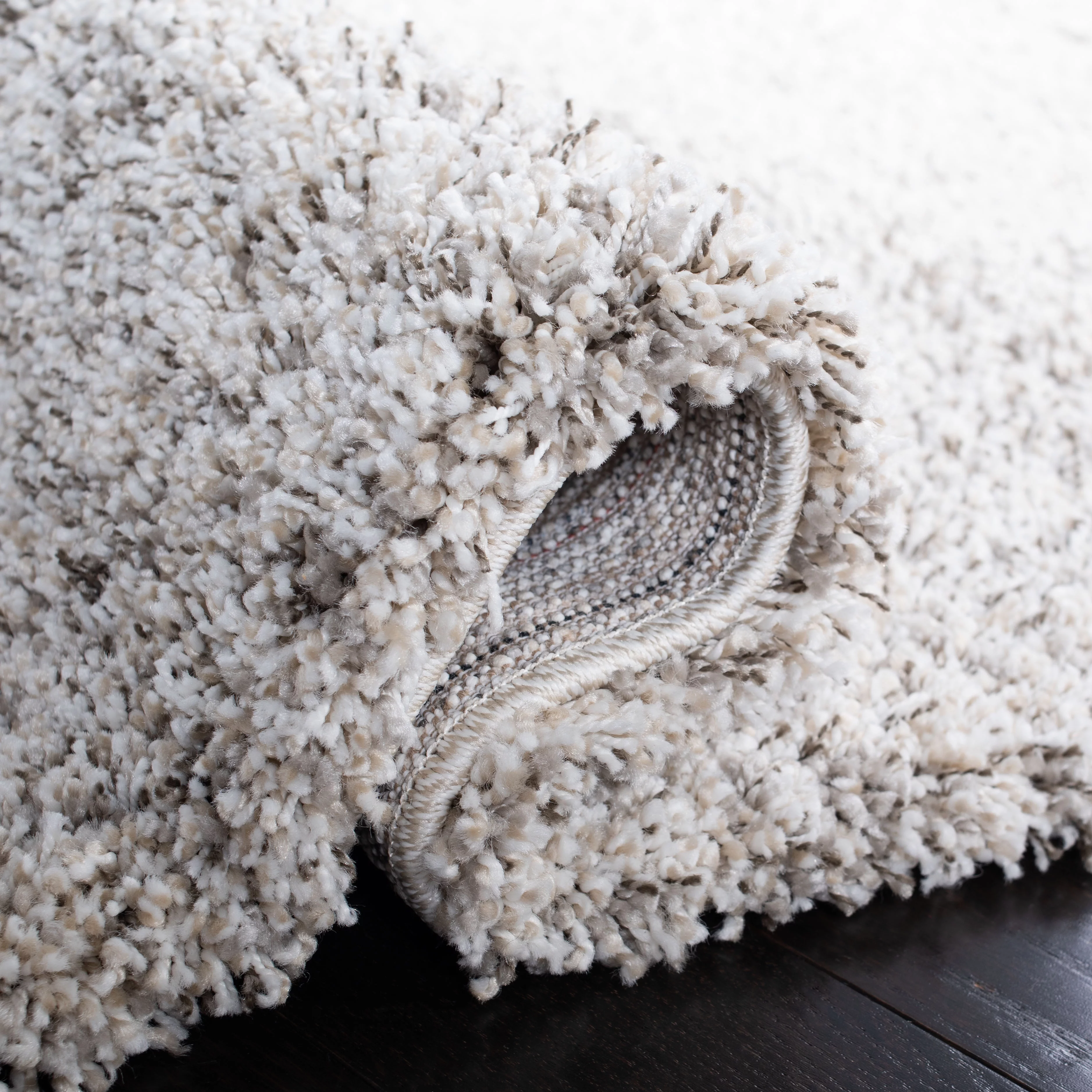 SAFAVIEH Hudson Shag Jaden Striped Area Rug, Ivory/Grey, 10' x 14'