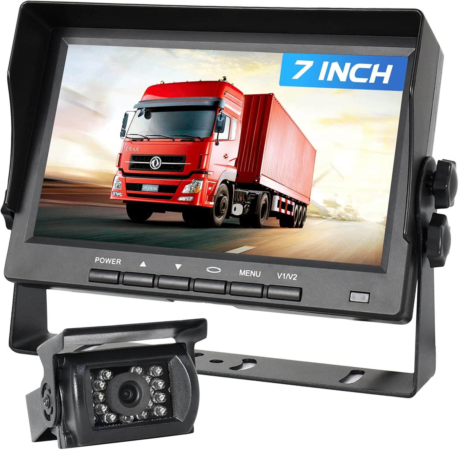 CDSPY RV Backup Camera HD with 7 Inch Monitor Kit 18 IR LED Rear View Camera Super Night Vision Reverse Wired Back Up Camera System for