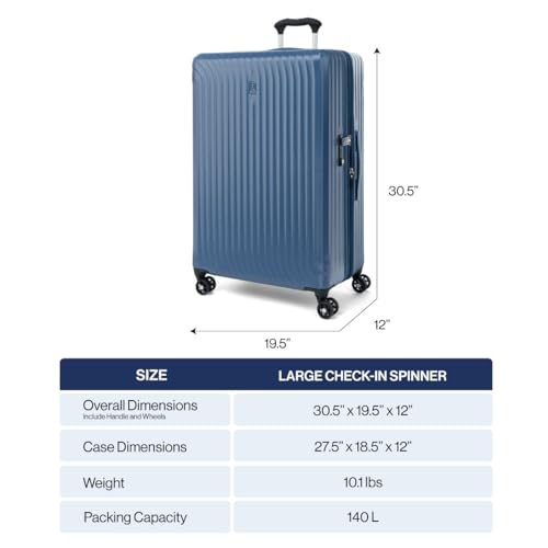 Travelpro Maxlite Air Hardside Expandable Carry on Luggage, 8 Spinner Wheels, Lightweight Hard Shell Polycarbonate Suitcase, Shadow Grey