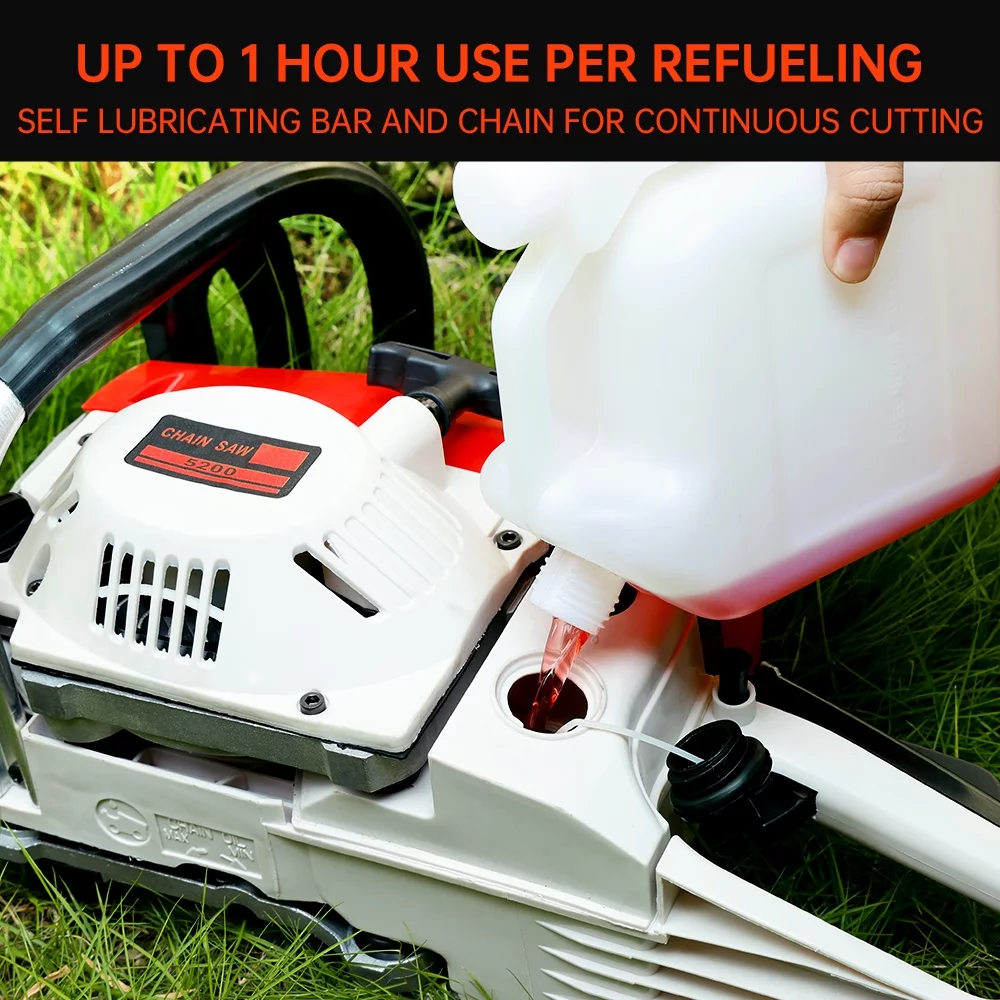 TOPTENG Gasoline Chainsaw with 22 in. Bar 52CC Engine 2-Cycle Gas Powered Chainsaw for Farm/Garden/Ranch/Firewood