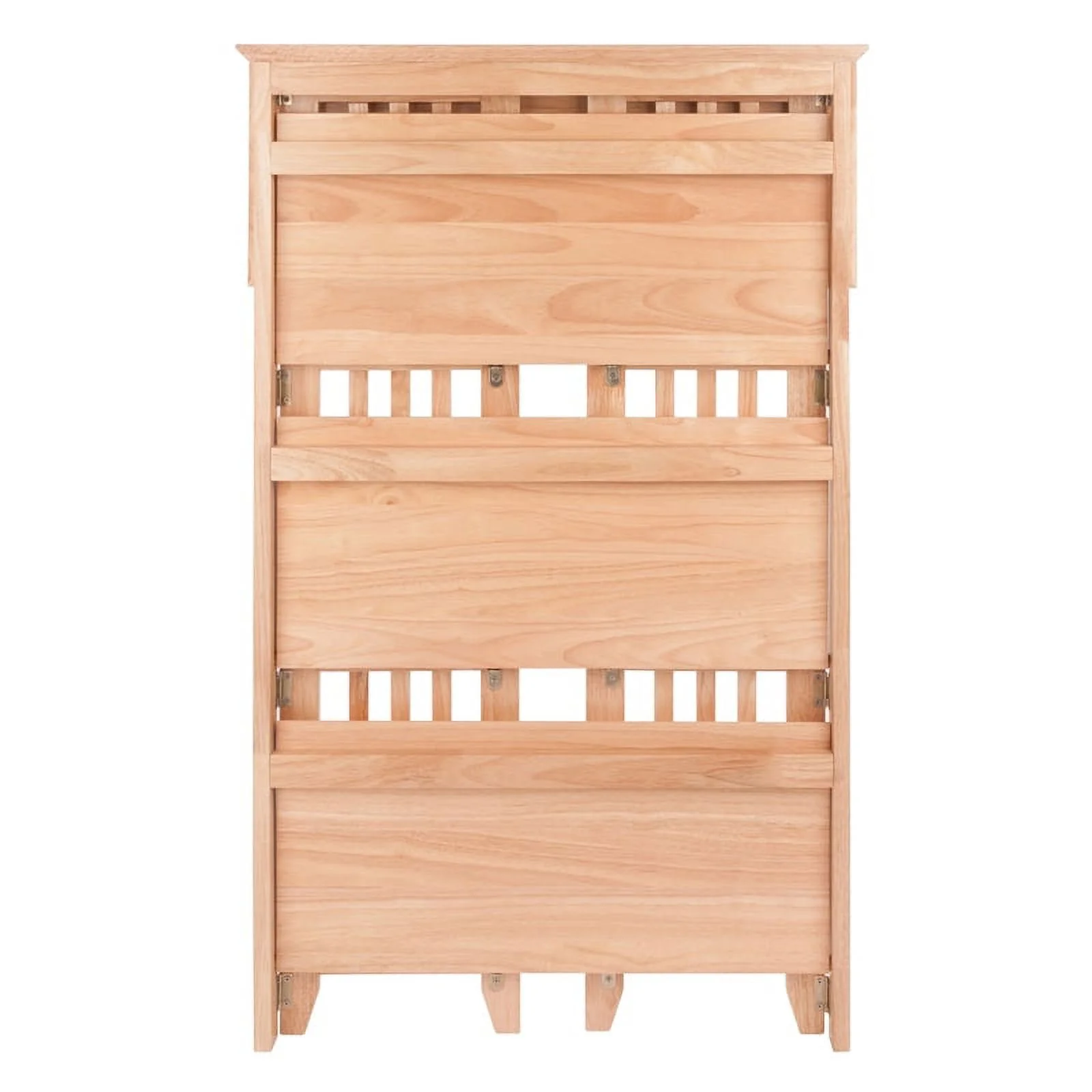 Bowery Hill 4-Tier Transitional Wood Folding Bookcase in Natural