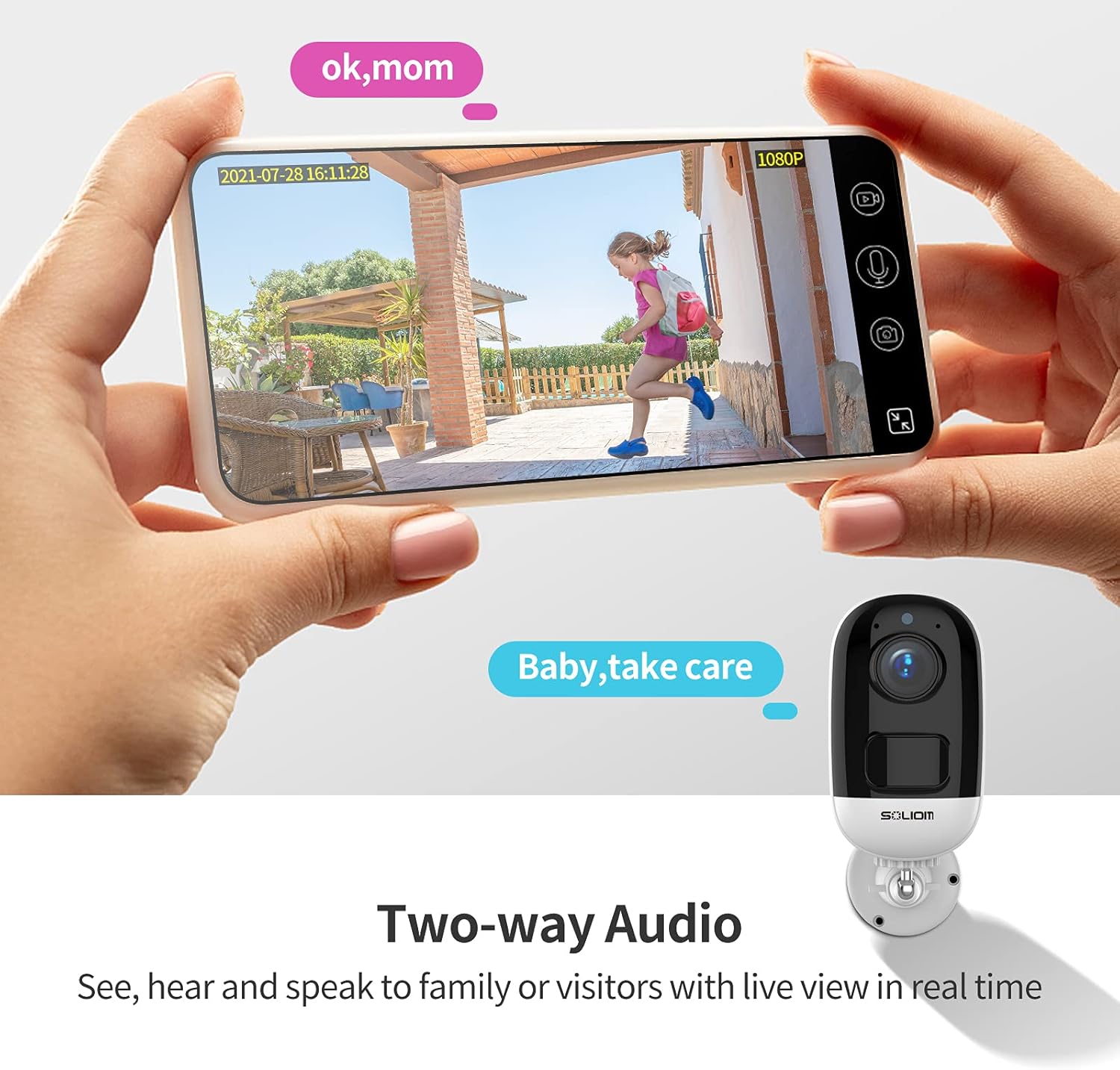 Security Camera Outdoor Wireless Battery Powered,1080P WiFi Indoor Home System with IP67 Waterproof,Night Vision,2-Way Audio,Siren Alarm