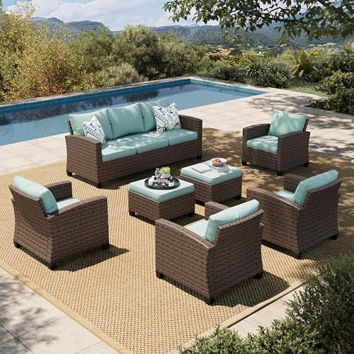 HERA'S HOUSE Patio Furniture Set with 56" Fire Pit Table, Outdoor Patio Conversation Sets