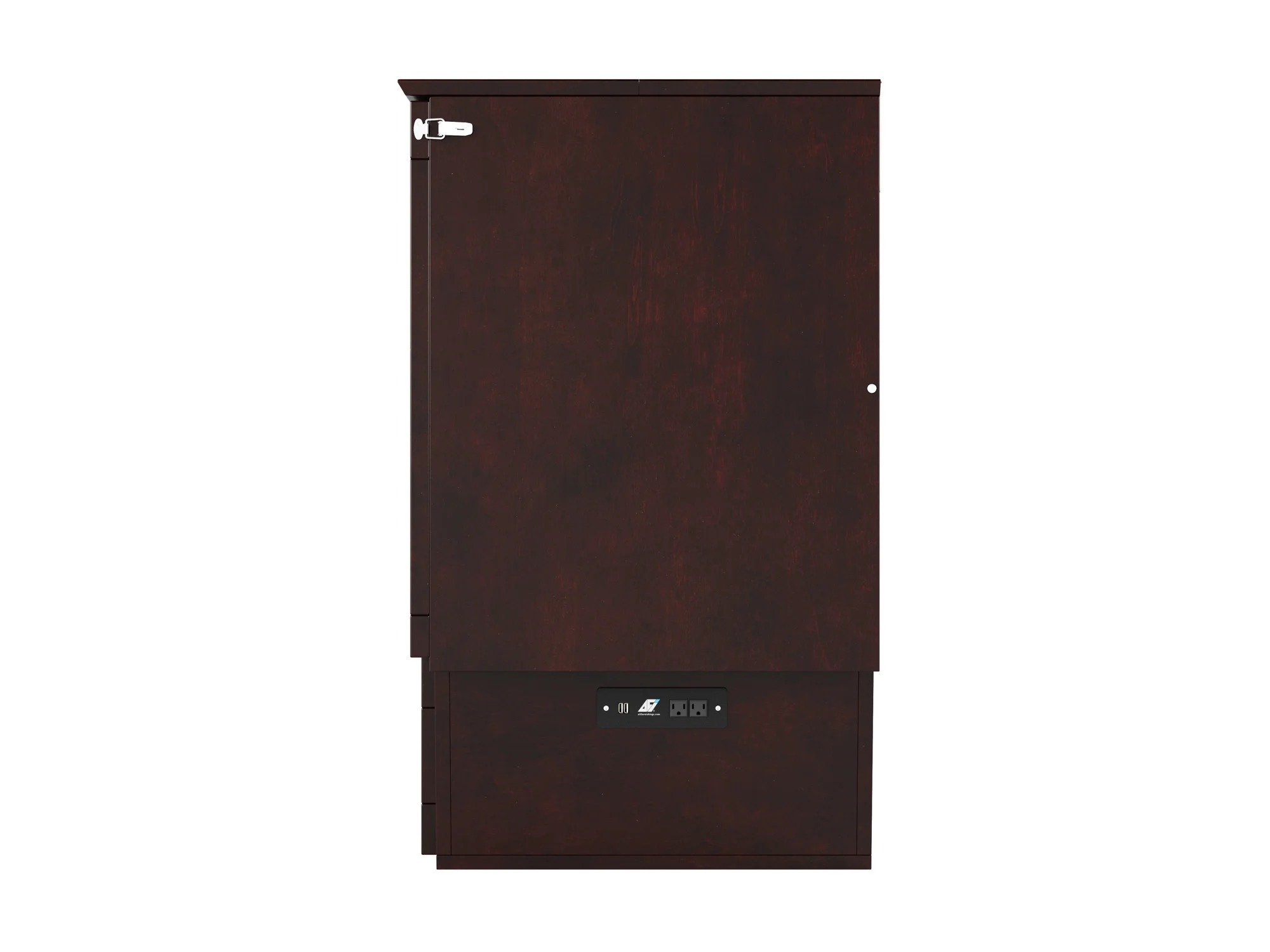 AFI Nantucket Queen Solid Wood Murphy Bed Chest with Mattress, Drawer & Charger in Espresso