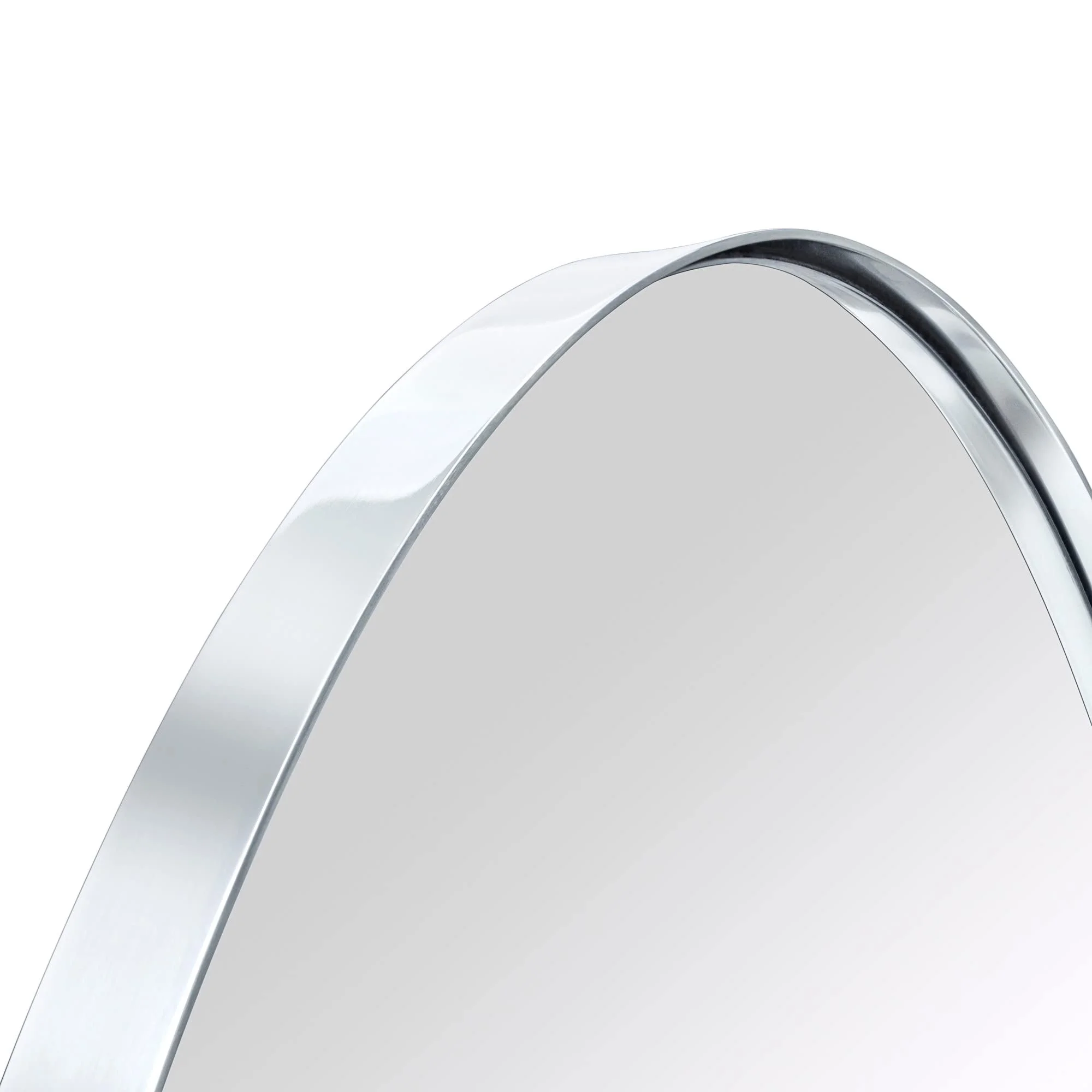 EGHOME Chrome Arched Recessed Bathroom Medicine Cabinet with Mirror Stainless Steel Metal Framed Rectangular Bathroom Cabinet with Mirror 16x28.3''