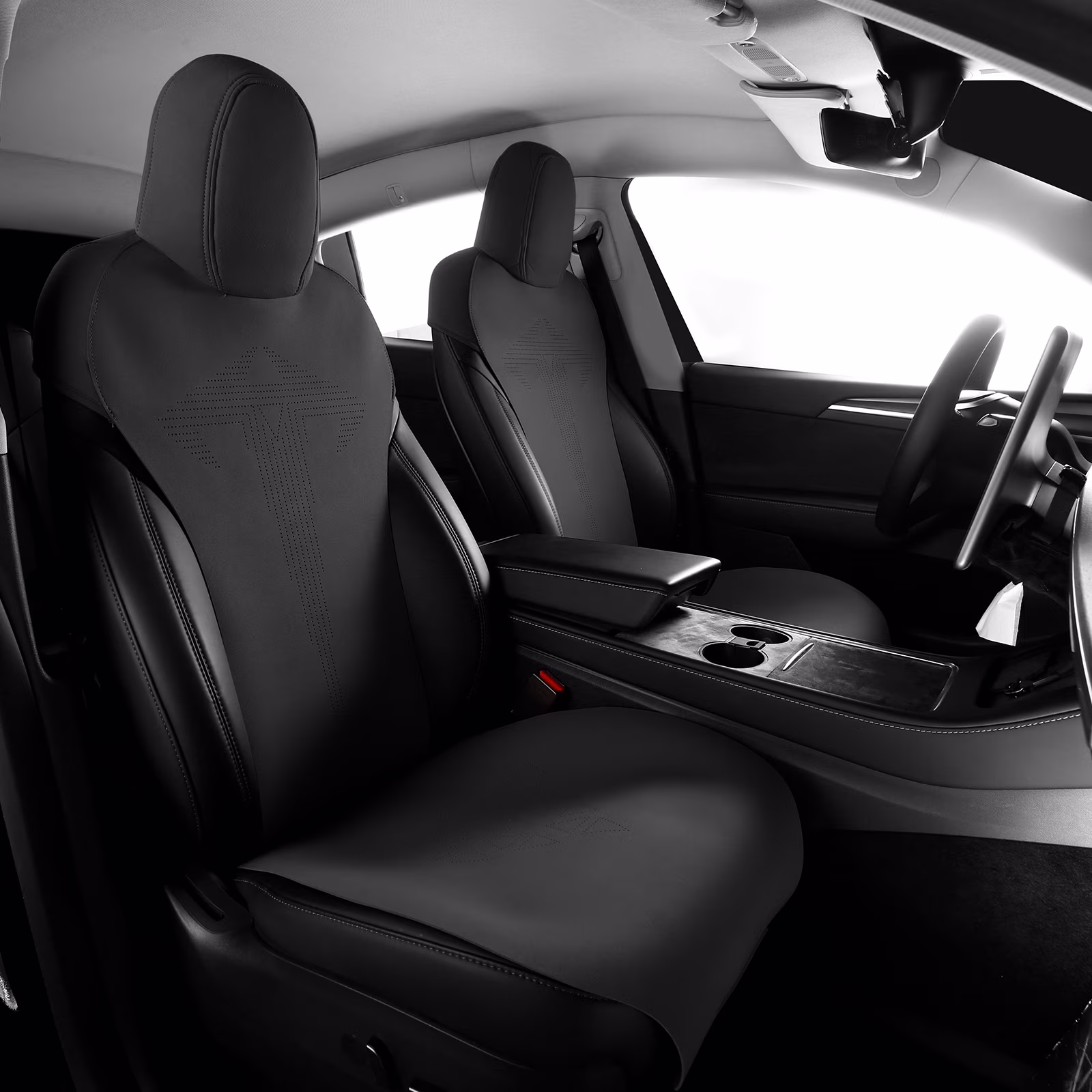 Ikon Motorsports Seat Cover Cushions Compatible With 2017-2023 Tesla Model 3