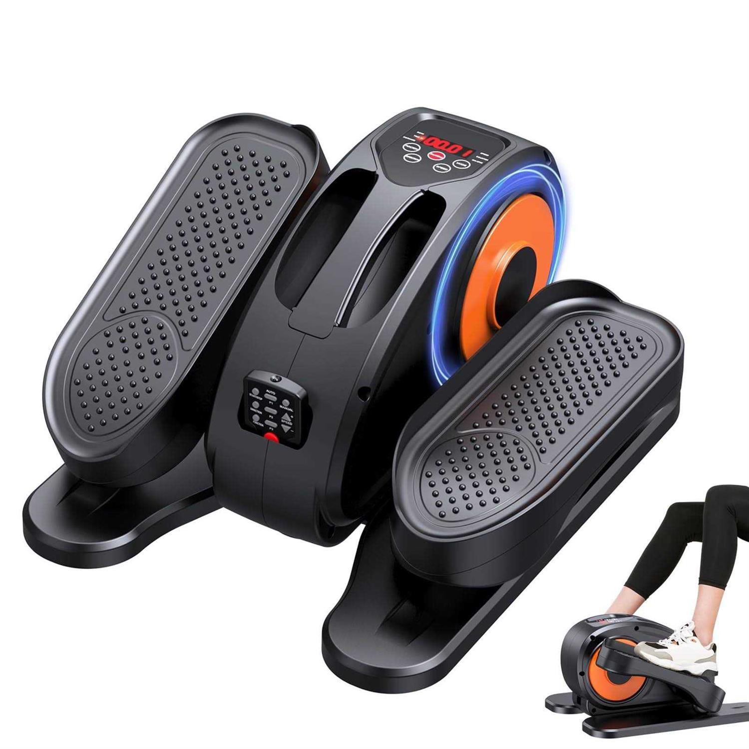 GUGTTR Under Desk Elliptical Electric Seated Pedal Exerciser Quiet &amp; Compact Mini Ellipse Leg Exerciser with Display Monitor