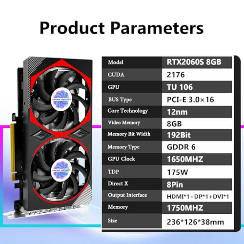 RTX 2060 Super Graphics Card 8GB GDDR6 1440p/4K Gaming GPU