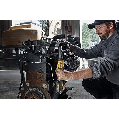 DEWALT 20V MAX XR Cordless Ratchet Set, 3/8" and 1/2" Sealed Head Ratchet, Battery and Charger Included (DCF510GE1)