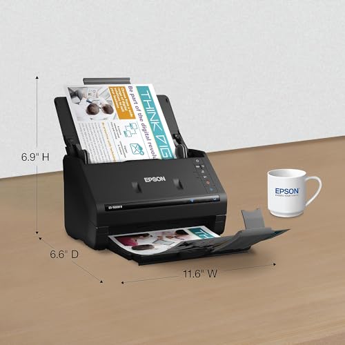 Epson Workforce ES-500W II Wireless Color Duplex Desktop Document Scanner for PC and Mac