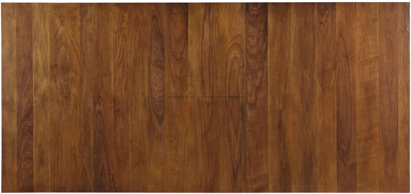 Transitional Walnut Dining Table with Butterfly Leaf, Rectangular Trestle