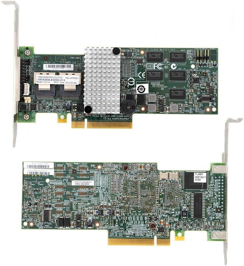 SATA/SAS Array Card PCI-E X8 6Gb/s Internal 6 Gbps SAS/SATA Ports Controller RAID Card for LSI 9260-8i /IBM M5015 46M0851 Pack of 2