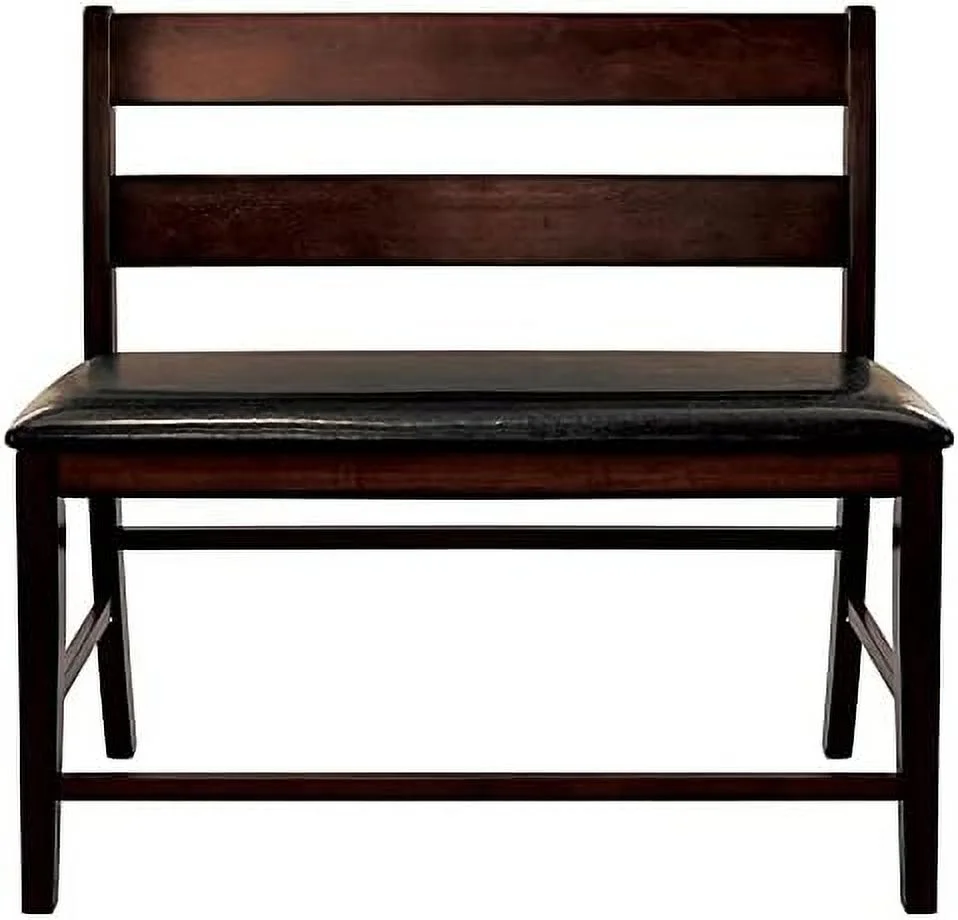 HJZUINIUNIU Wood Counter Height Dining Bench with Back in Cherry