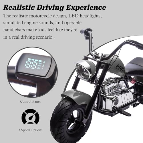 36V Electric Dirt Bike, 360W Electric Motorcycle, 3 Speed-Up to 15.5 MPH, Electric Dirt Bike for Kids 14+, LED/USB/Bluetooth