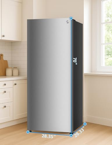 Commercial Cool 11.1 Cu. Ft. Convertible Freezer Refrigerator, Upright Fridge with Glass Shelves, Reversible Door, ENERGY STAR rated, Auto Defrost