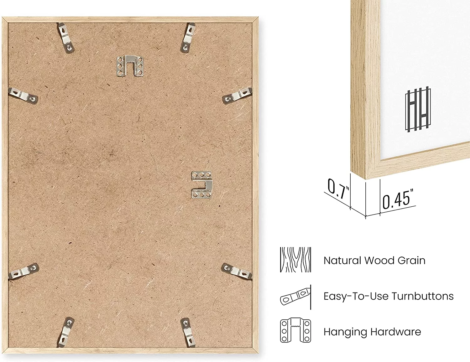 Haus and Hues 12"x16" Beige Oak Wood Picture Frame Set of 4 - 12x16 Wood Picture Frame, 12x16 Frames 4 Pack, 12x16 Poster Frame, 12x16 Frame Wood