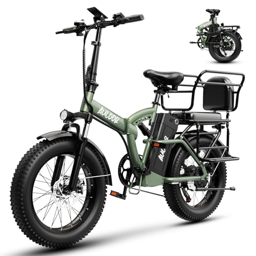 1000W Folding Electric Bike,48V 20AH Removable Battery E Bike,30+MPH,80 Miles Max Range Electric Bike for Adults,20" Fat Tire Foldable ebike
