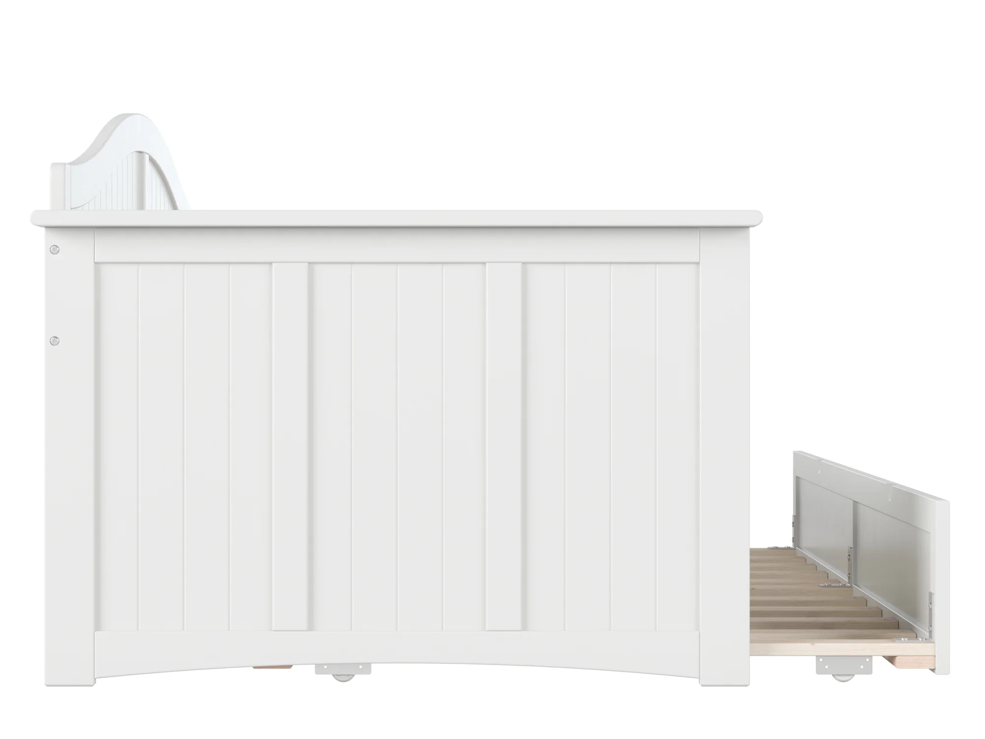 AFI Nantucket Wood Twin Size Daybed Frame with Twin Trundle White