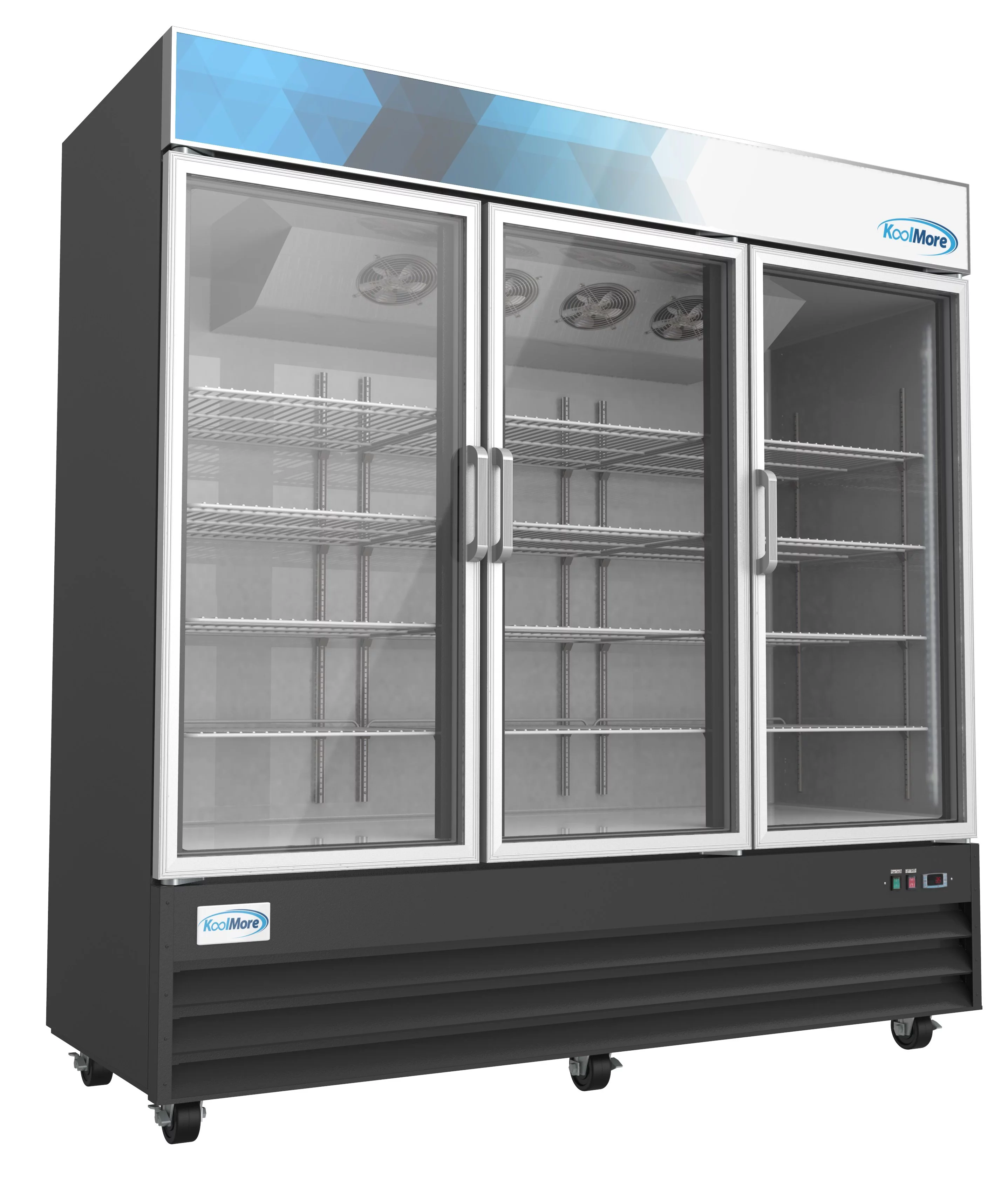 Koolmore 78 in. Three Glass-Door Merchandiser Refrigerator - 53 Cu ft.