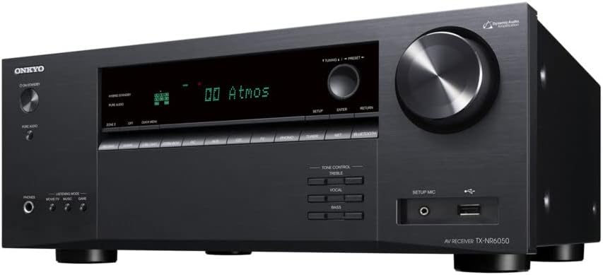 Onkyo TX-NR6050 7.2-Channel Network Home Theater Smart AV Receiver 8K/60, 4K/120Hz