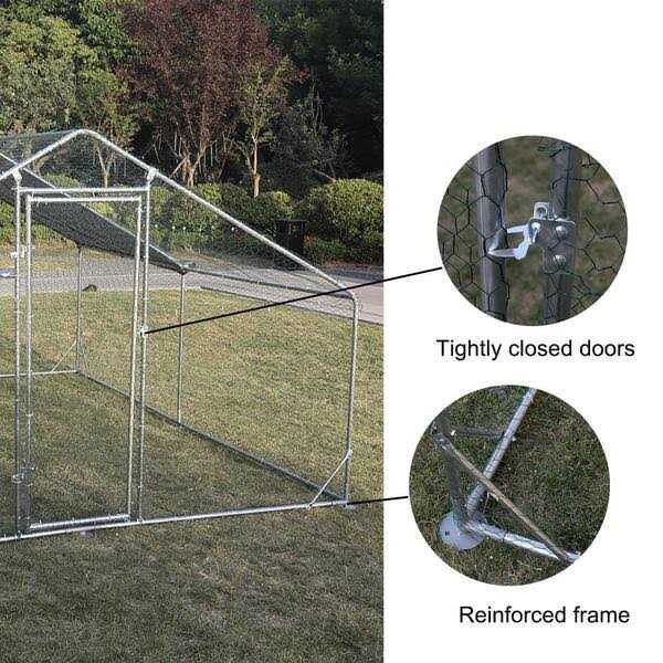 10 ft. L x 13 ft. W x 6.4 ft. H Walk-In Chicken Coop Poultry Cage with Waterproof Cover - Pet Supplies online store