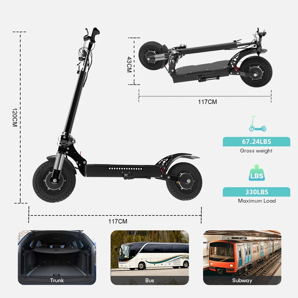 JUEXING JX760 Electric Scooter, 60V 2600W Dual Motors, up to 45MPH Speed & 40 Miles, Maximum load of 330 pounds Adult Escooter