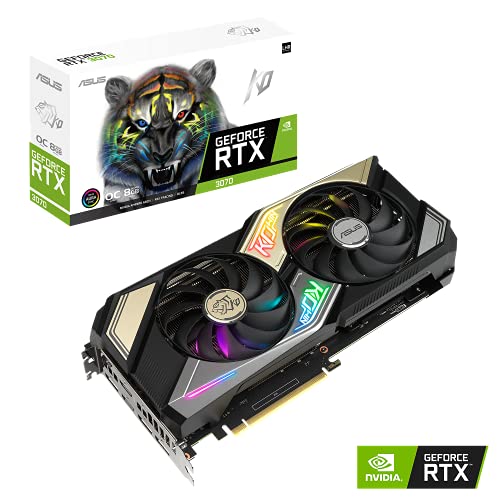 ASUS KO NVIDIA GeForce RTX 3070 V2 OC Edition Gaming Graphics Card (PCIe 4.0, 8GB GDDR6 Memory, LHR, HDMI 2.1, DisplayPort 1.4a
