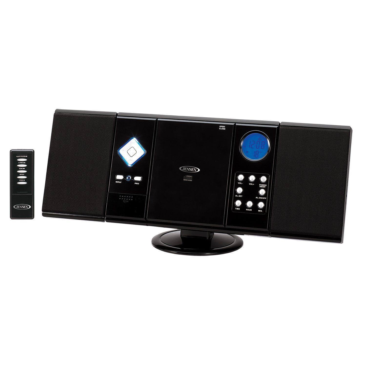 Jensen Wall Mountable Vertical Loading CD Player with Stereo Speakers