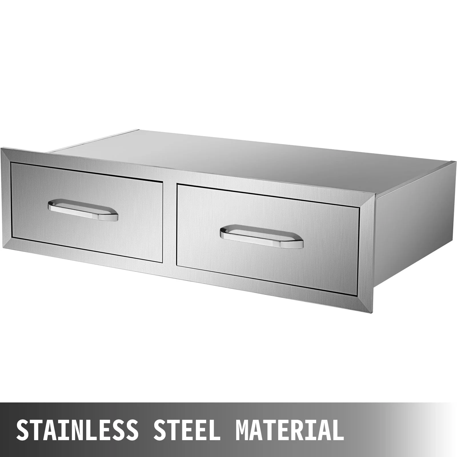 VEVOR Outdoor Kitchen Drawers 30"Wx10"Hx20"D, Horizontal Double Access BBQ Drawers with Stainless Steel Handle