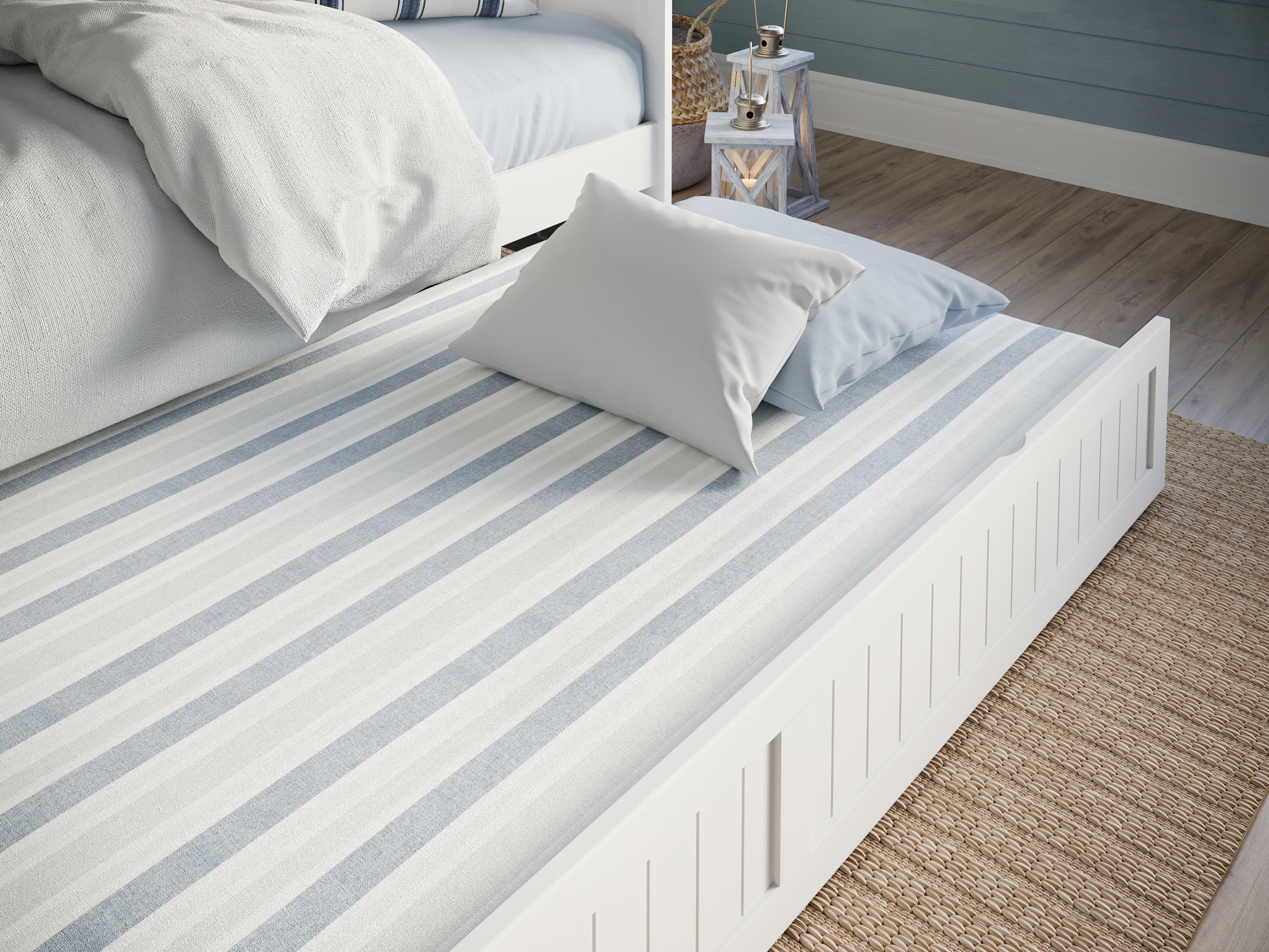 AFI Nantucket Wood Twin Size Daybed Frame with Twin Trundle White