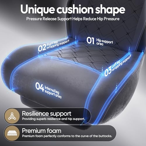 Dowinx Fabric Gaming Chair with Heated Massage Lumbar Support, Computer Game Chairs for Adults