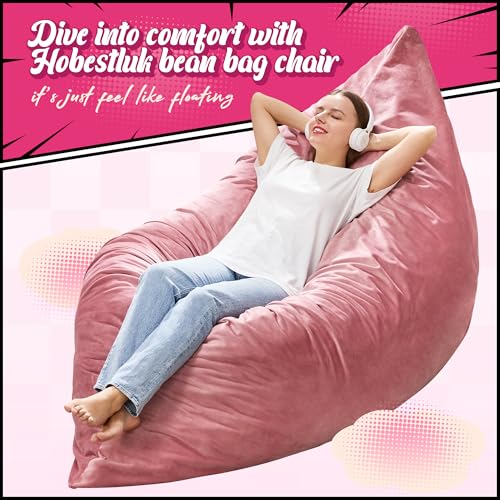 Hobestluk 3 in 1 Bean Bag Chair Giant Bean Bag Chairs Convertible Bean Bag Floor Cushion with Machine Washable Cover