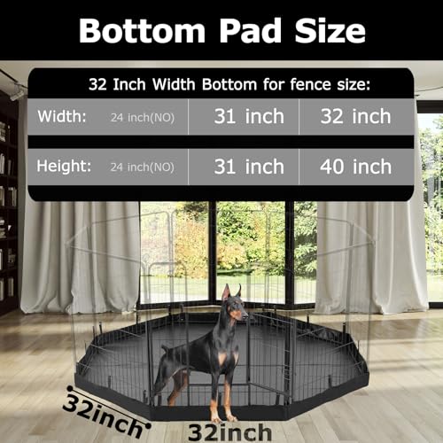 PJYuCien Dog Playpen Plus Storage Bag, 32" H 8 Panels Puppy Pen with Square Bottom, Heavy Duty Dog Fence for Puppies/Small Dogs