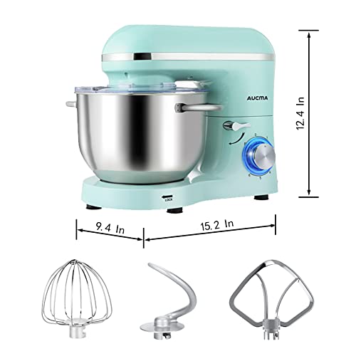 Aucma Stand Mixer,6.5-QT 660W 6-Speed Tilt-Head Food Mixer, Kitchen Electric Mixer with Dough Hook, Wire Whip & Beater (6.5QT, Black)