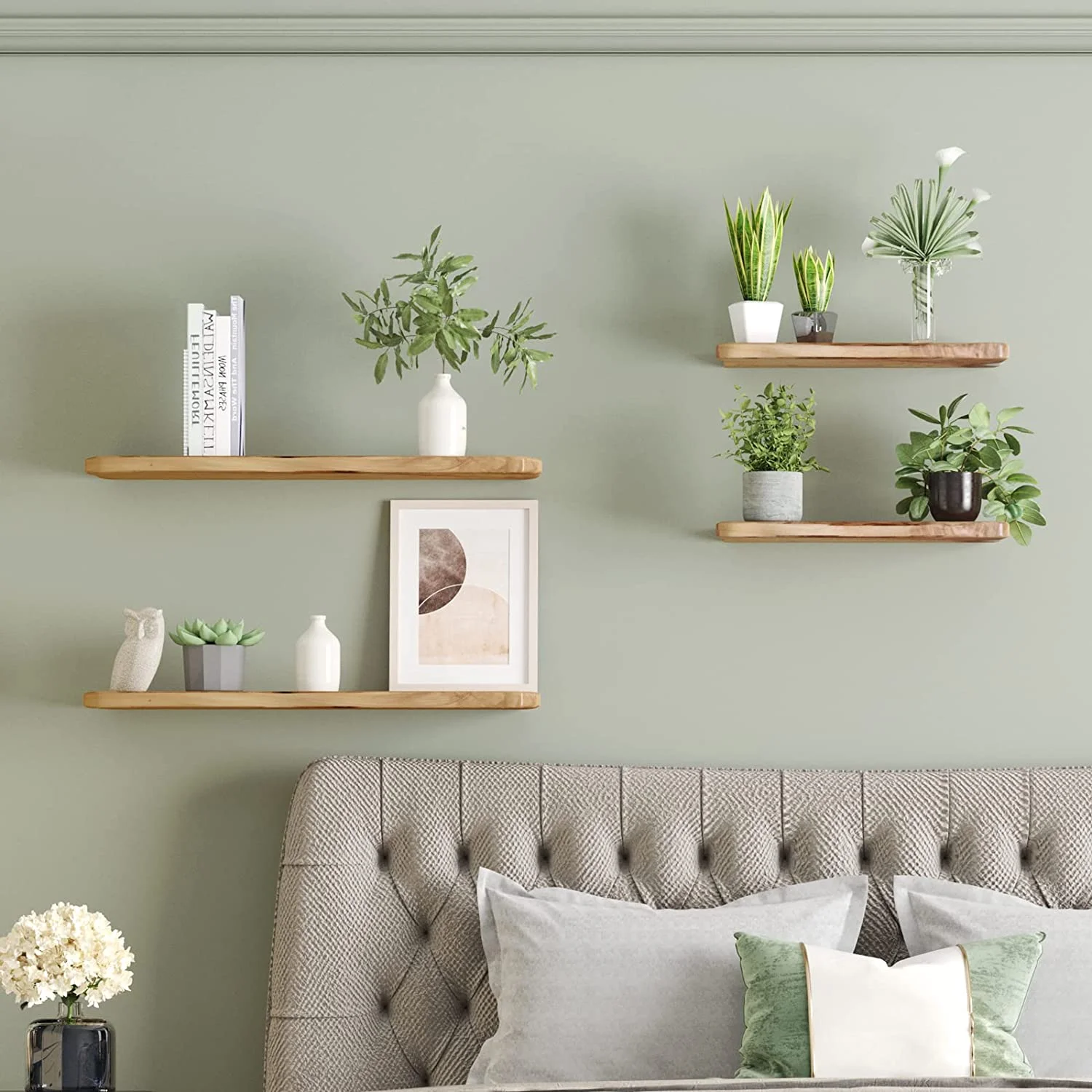 24 Inch Cedar Natural Edge Floating Shelf Set Of 2