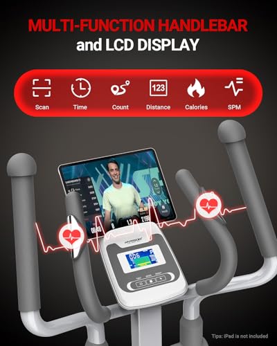 HARISON Elliptical Machine for Home 350 LBS Capacity, Magnetic Elliptical Exercise Machine with 16-Level Resistance Control